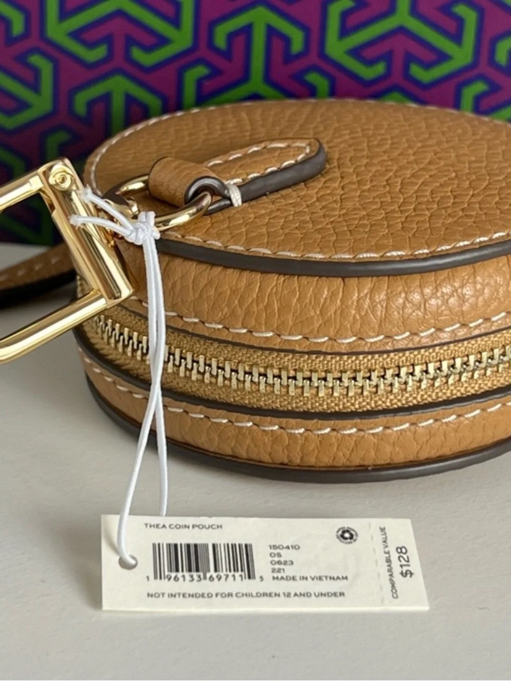 Tory Burch Thea Coin Pouch Tiramisu Brown Leather Wallet Quiet Luxury NWT
